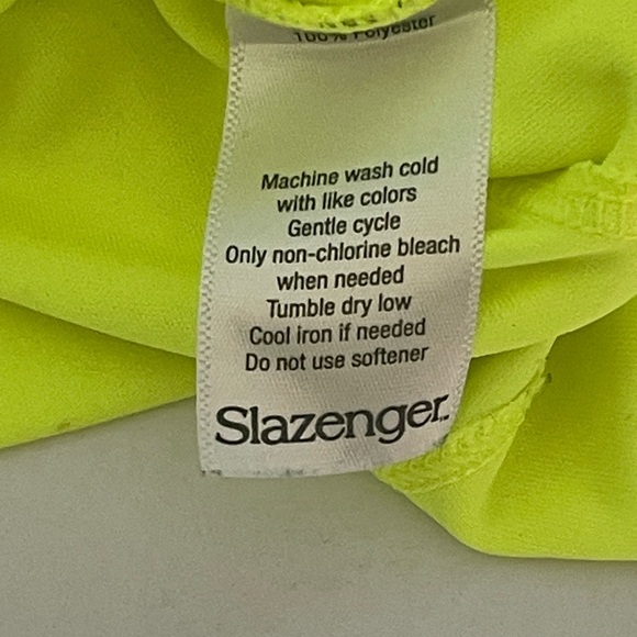 Slazenger Polo Women Size Medium Yellow Fluorescent Core Tech Sleeveless Golf - Picture 4 of 6